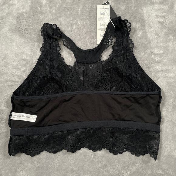 Kindred Bravely Bra Womens Medium Black Nursing Bralette Lace Racerback New - Picture 4 of 11